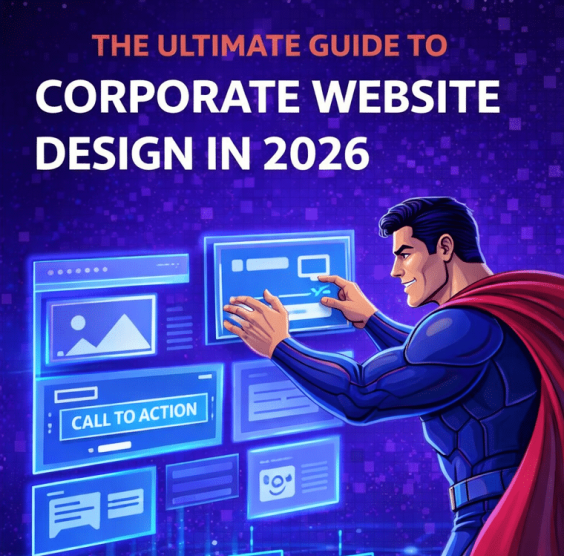 minimalist flat design illustration of an enterprise website structure with clean navigation modules