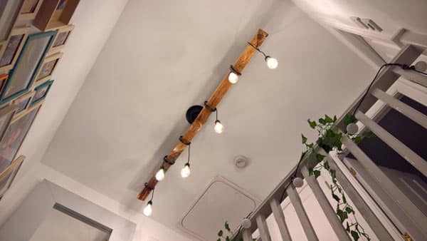 handmade timber light fitting