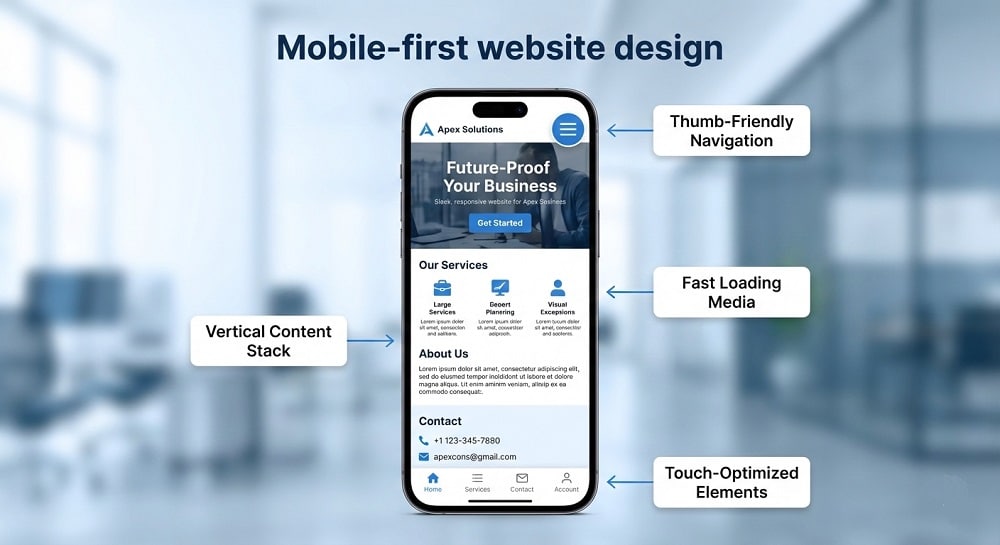 Mobile-friendly website design example for an Aberdeen service business