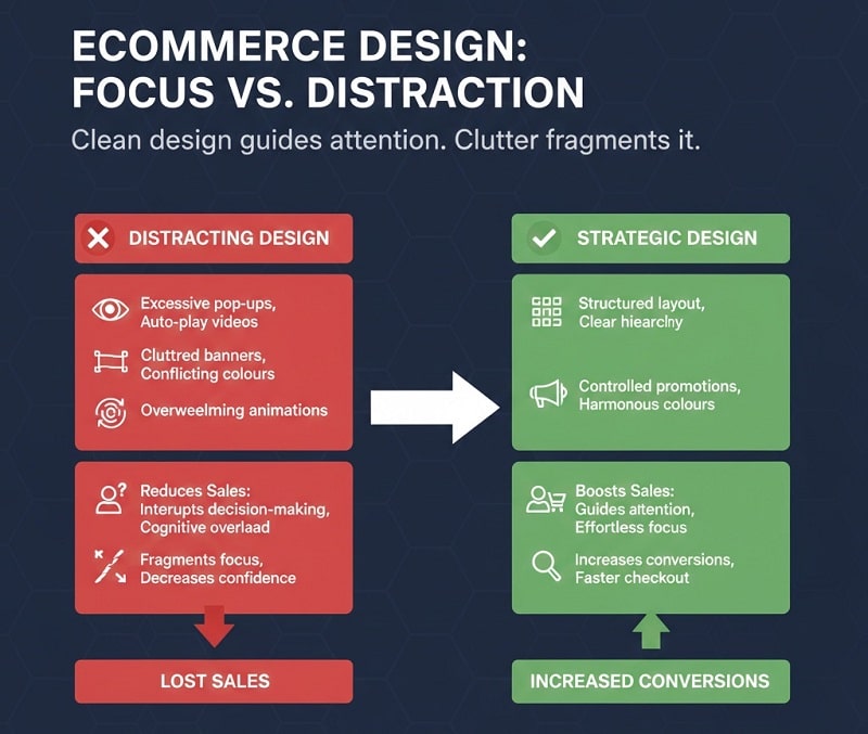 avoid design that keeps users distracted