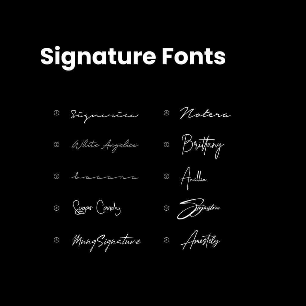 examples of handwritten fonts