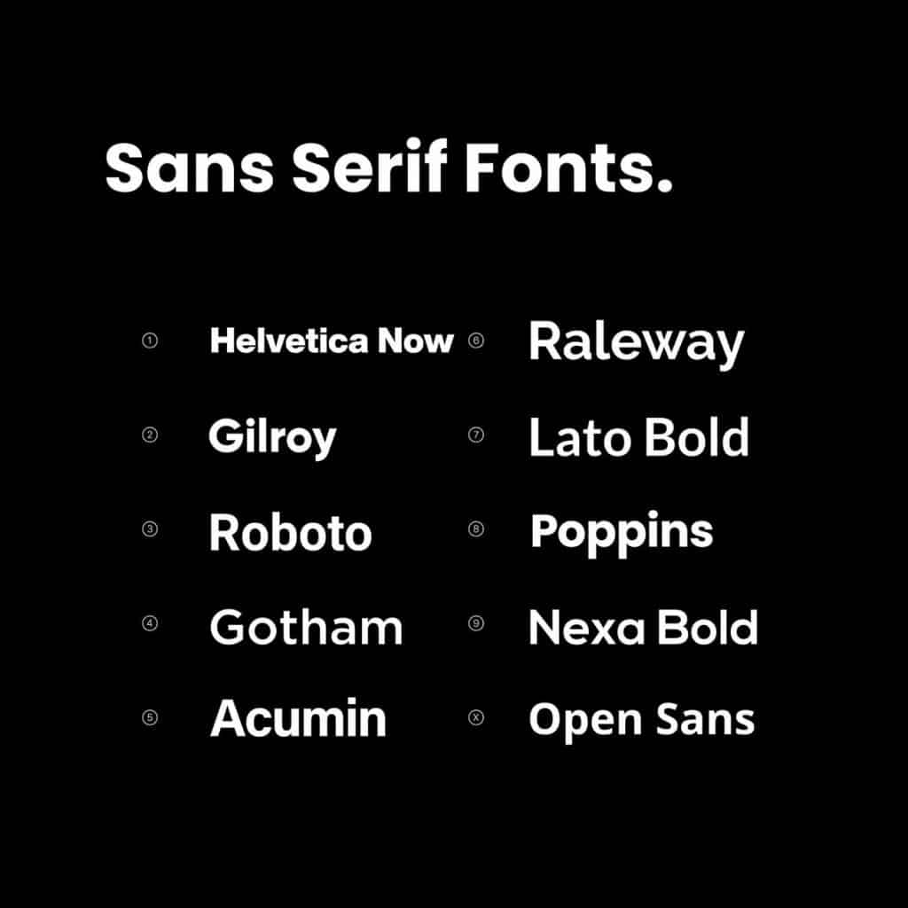 examples of sans-serif fonts