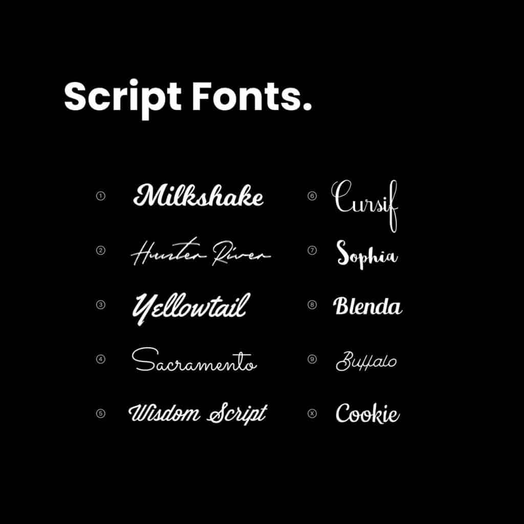 examples of script fonts