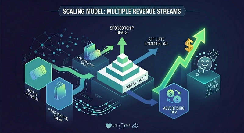Diagram showing how UK competition companies scale revenue with multiple competitions