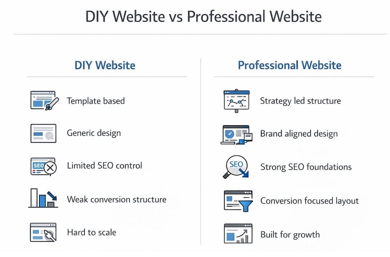 diy website vs professional website