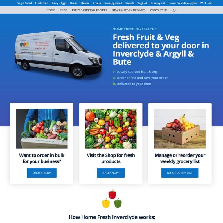 E-Commerce website for food business in Inverclyde