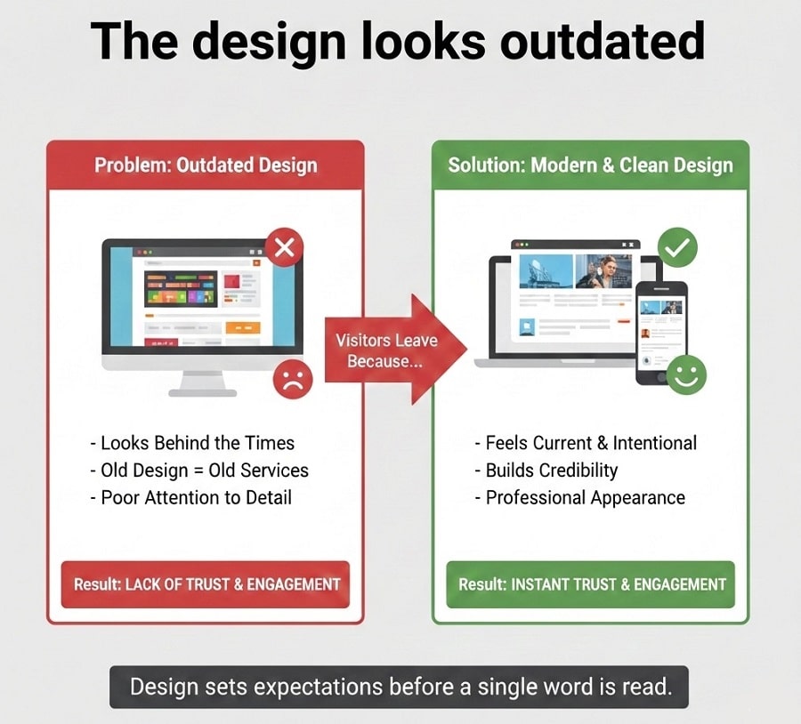 outdated website design makes visitors leave