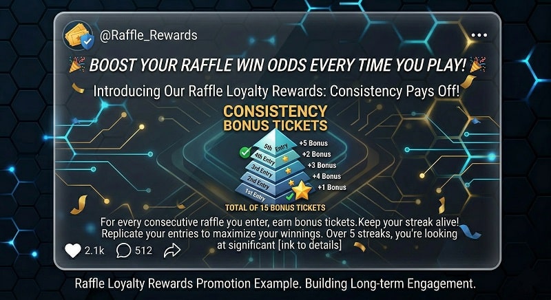 UK raffle website loyalty programme promotion encouraging repeat participation