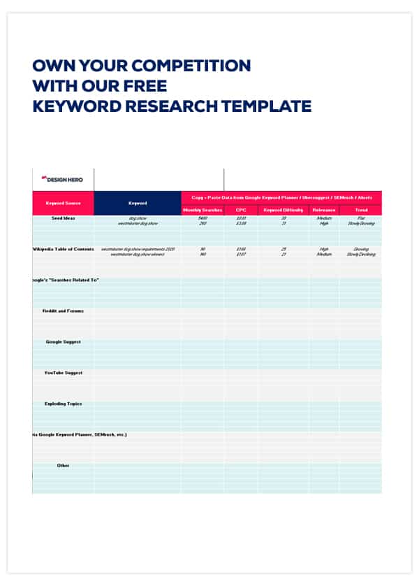 Free keyword research template download