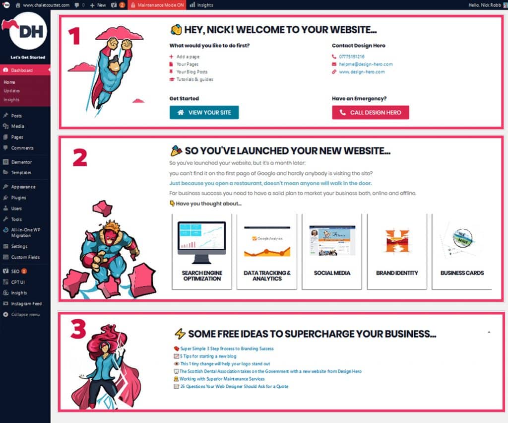 How to use the welcome panel on the WordPress Dashboard