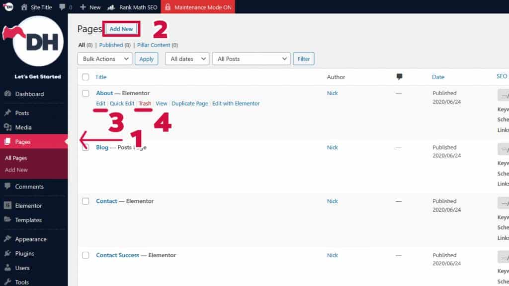 How to add pages and posts on WordPress