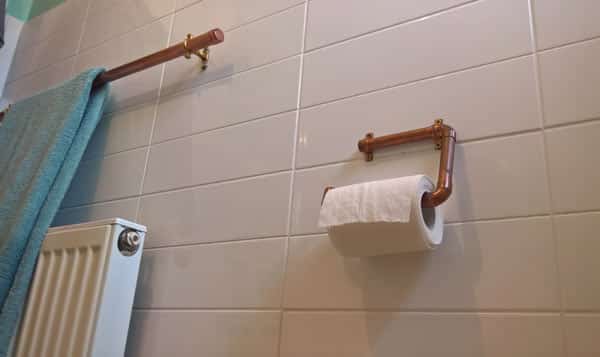 handmade copper towel rail