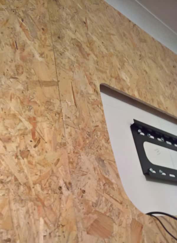 osb panels for feature media wall