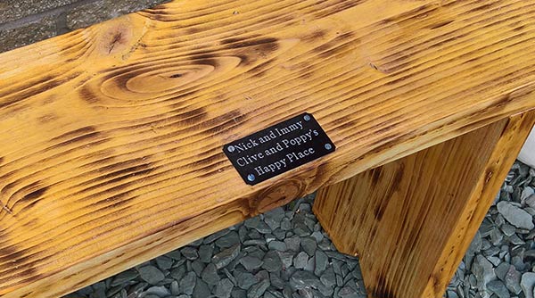 DIY bench plaque