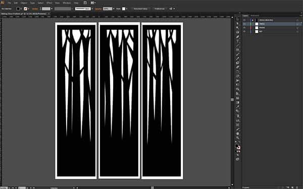 concept sketch of homemade timber sliding screen doors