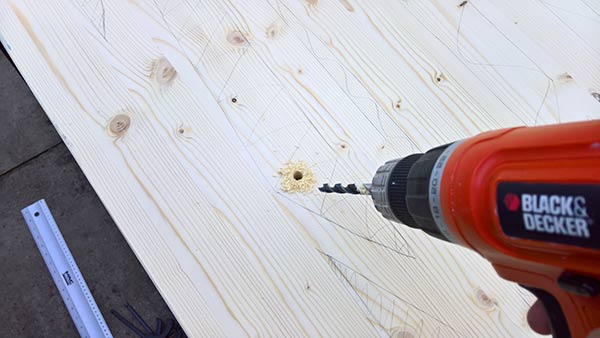 predrill holes for cutting sliding doors