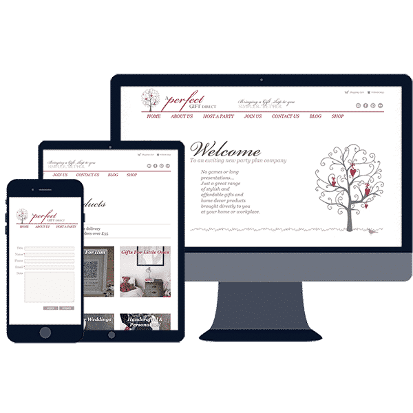 responsive website design for online ecommerce gift shop business
