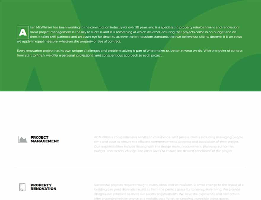 web design for AGM Consutrction website