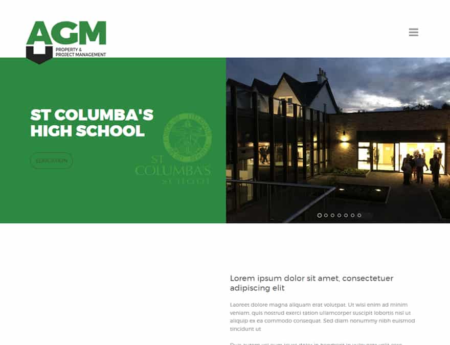 portfolio for AGM Consutrction website