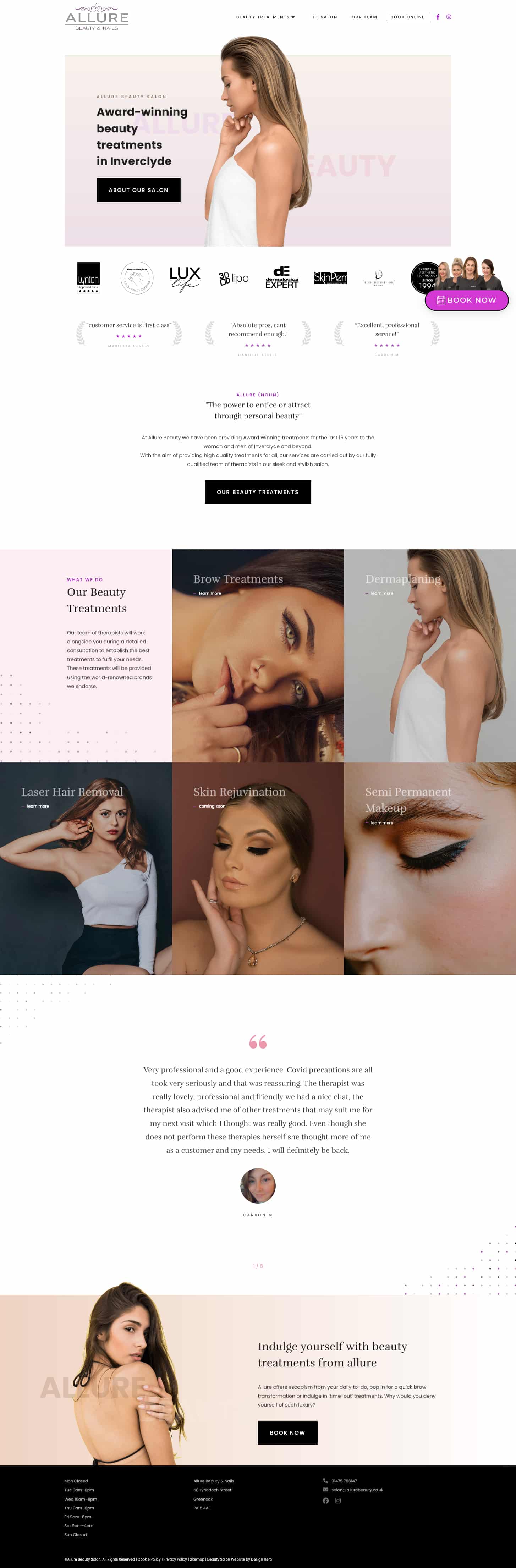 online booking website for beauty salon