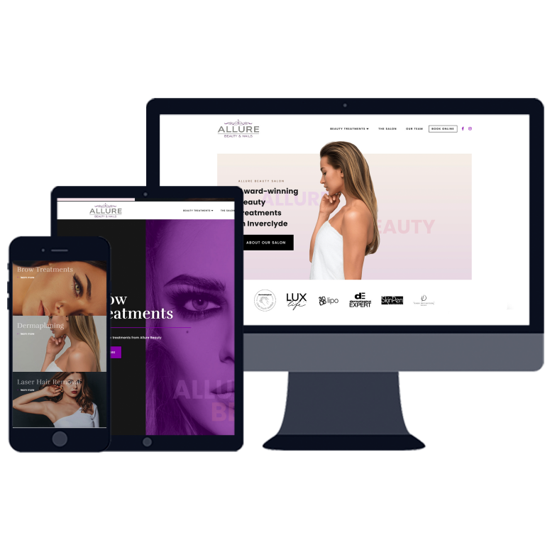 mobile booking website design for beauty salons