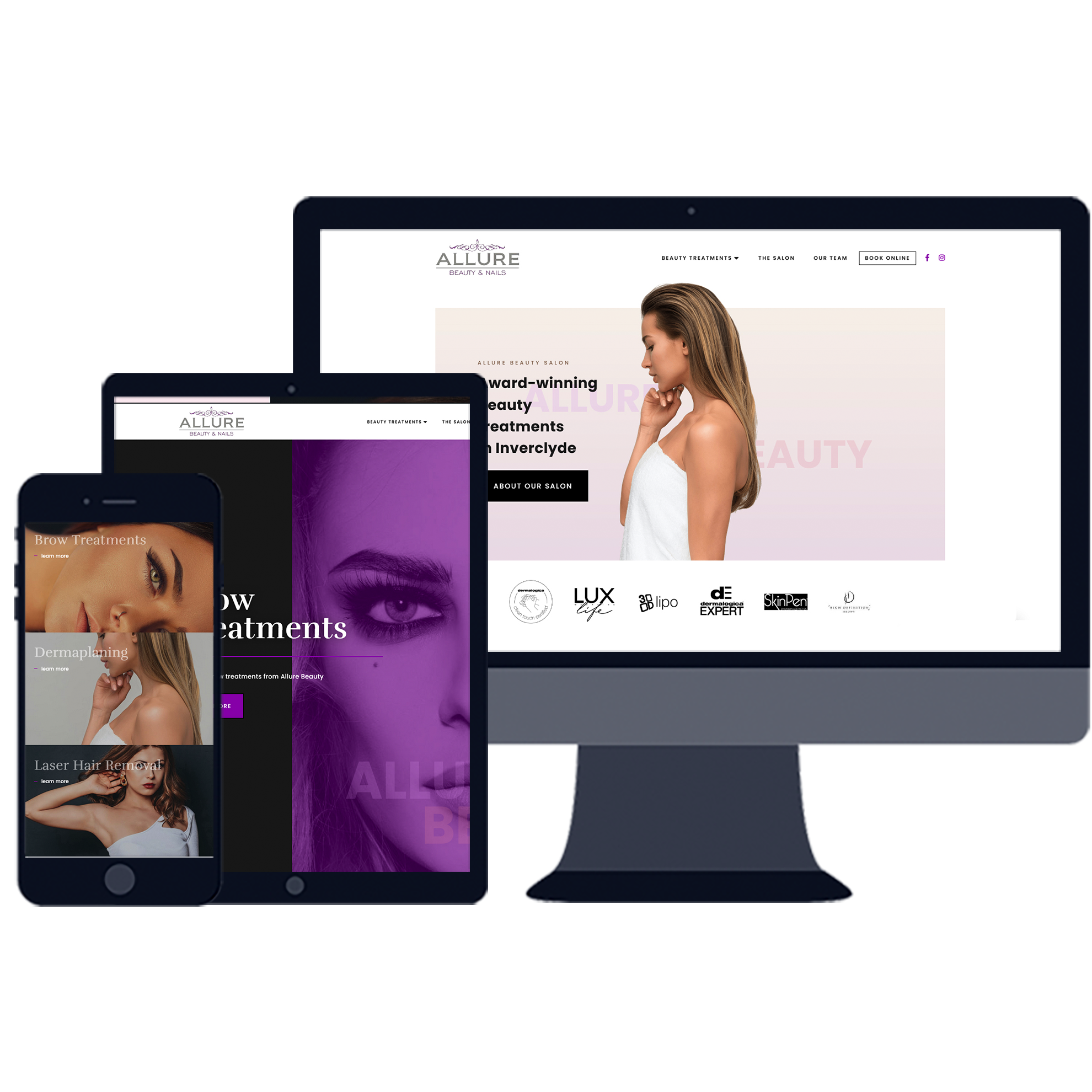 mobile booking website design for beauty salons