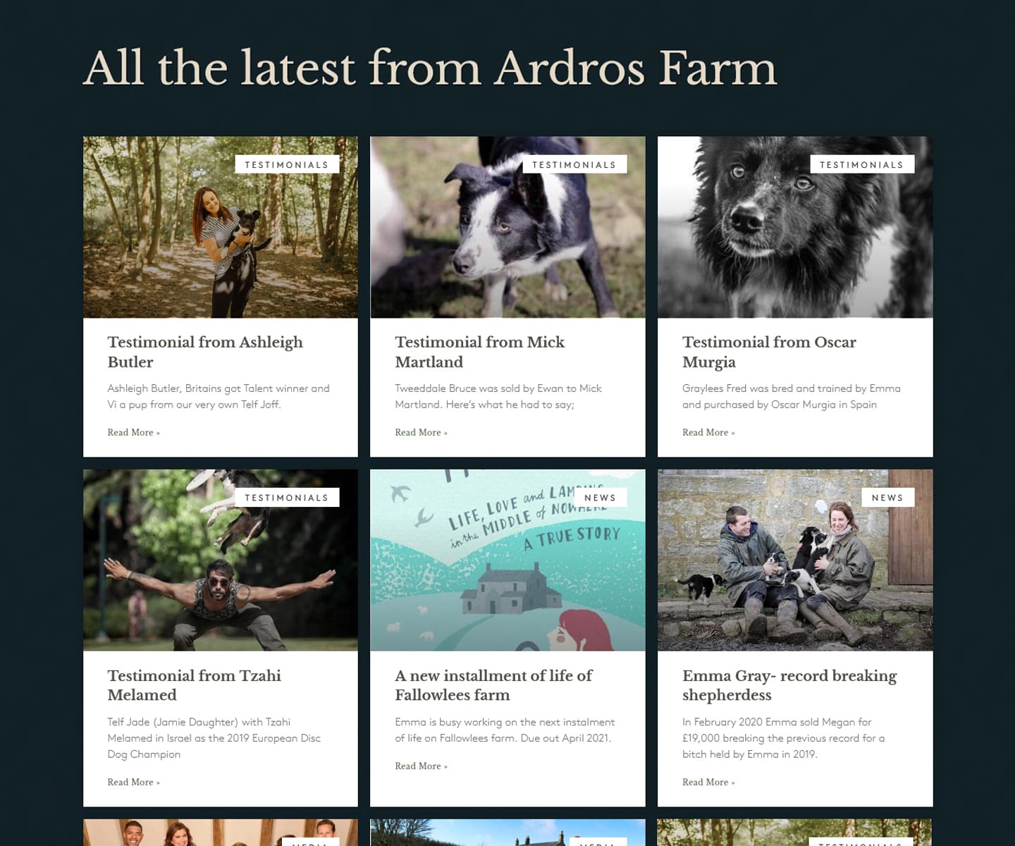 farming website design