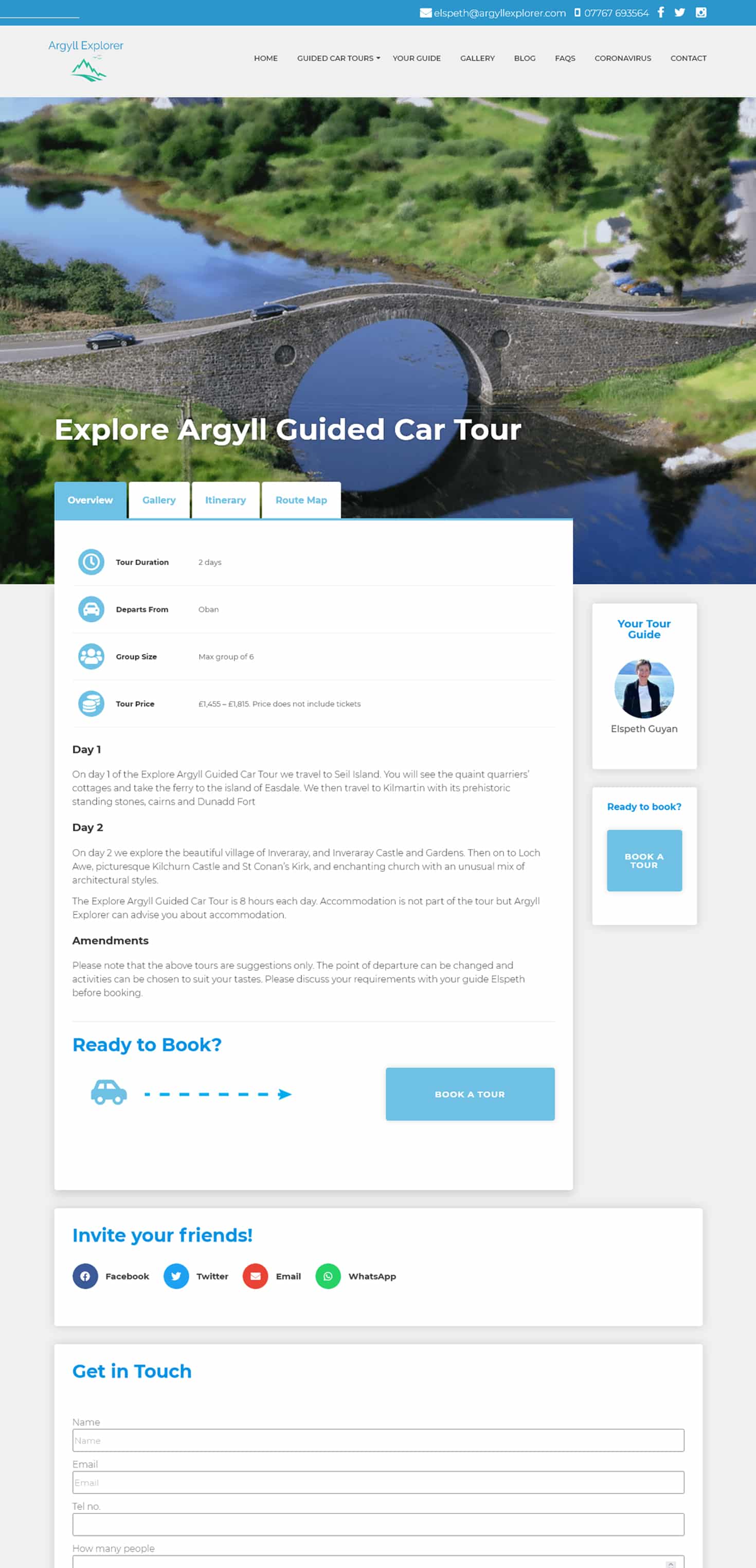Web design for tourism in Argyll
