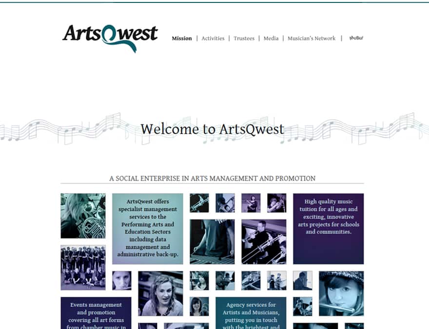 design of members website for Artsqwest