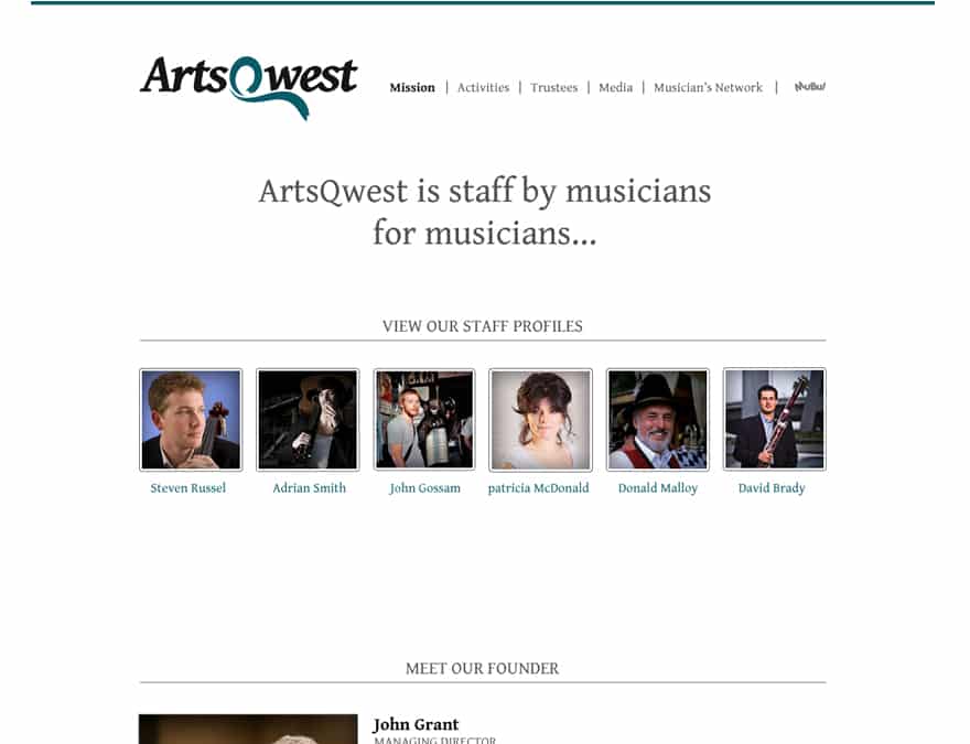 musical charity website design