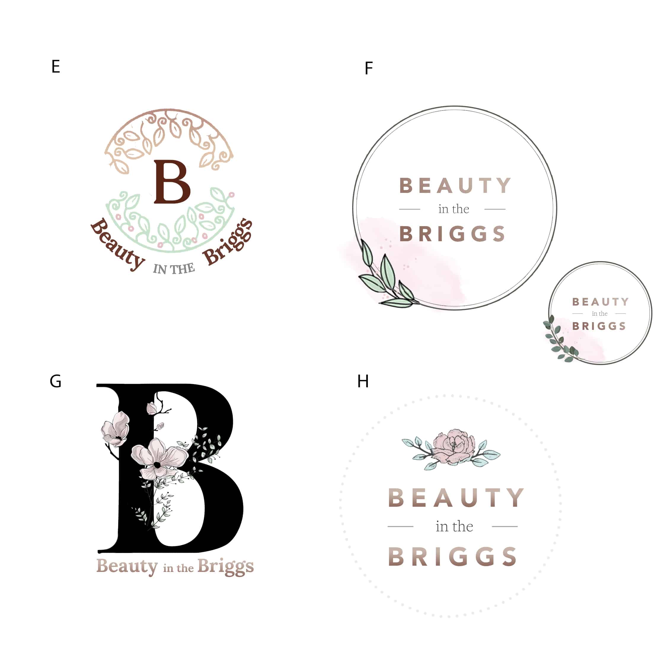 design of logo concepts for beauty therapist in Bishopbriggs