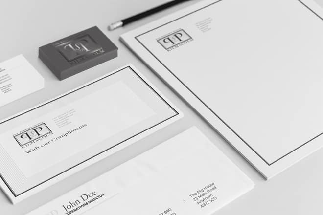 design of business stationery for Bishops House