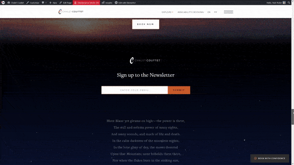 parallax effect on footer for web design