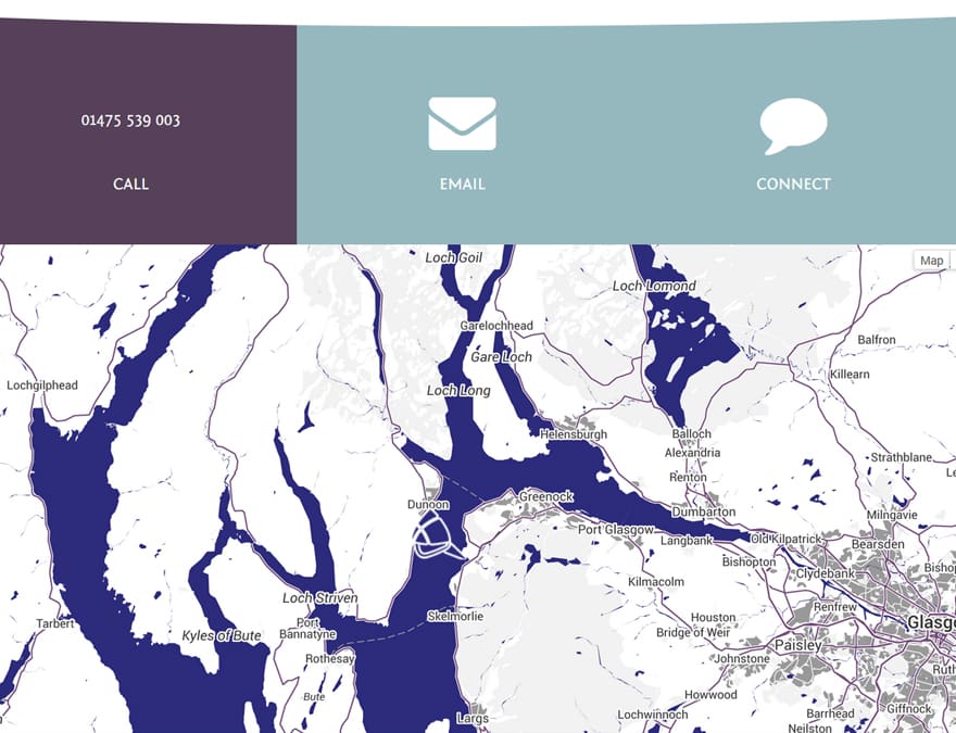 Map and contact for tourism website