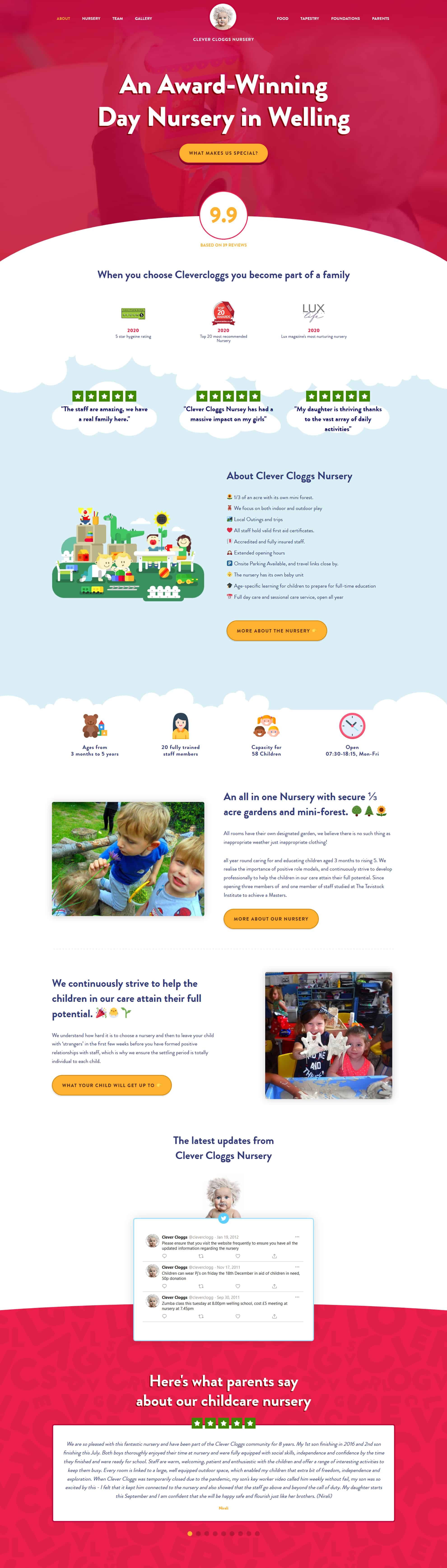 web design for childcare nurseries