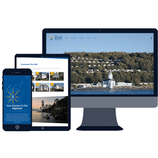 responsive website design for cloch caravan holiday park