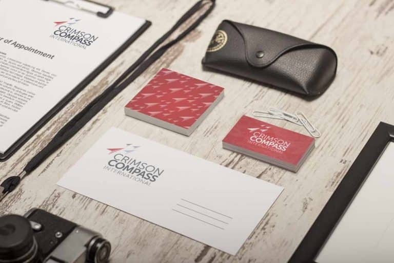 Brand identity on business stationery