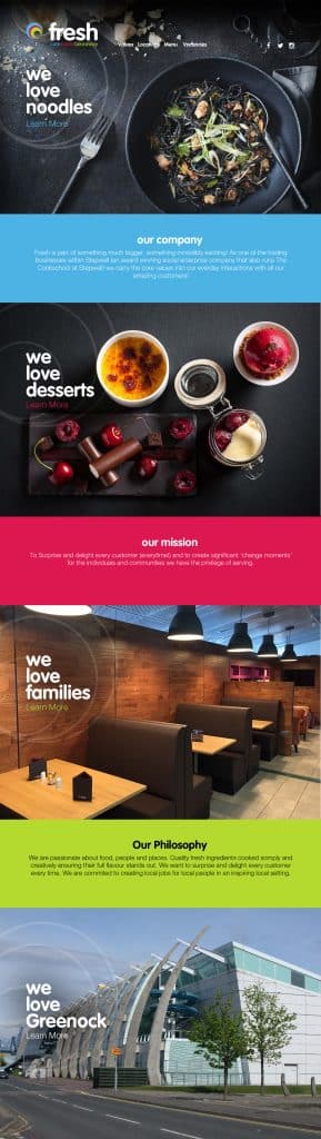 desktop website design for Fresh Bistro
