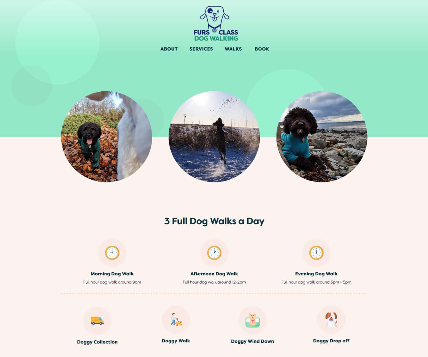 booking website design for dog walkers