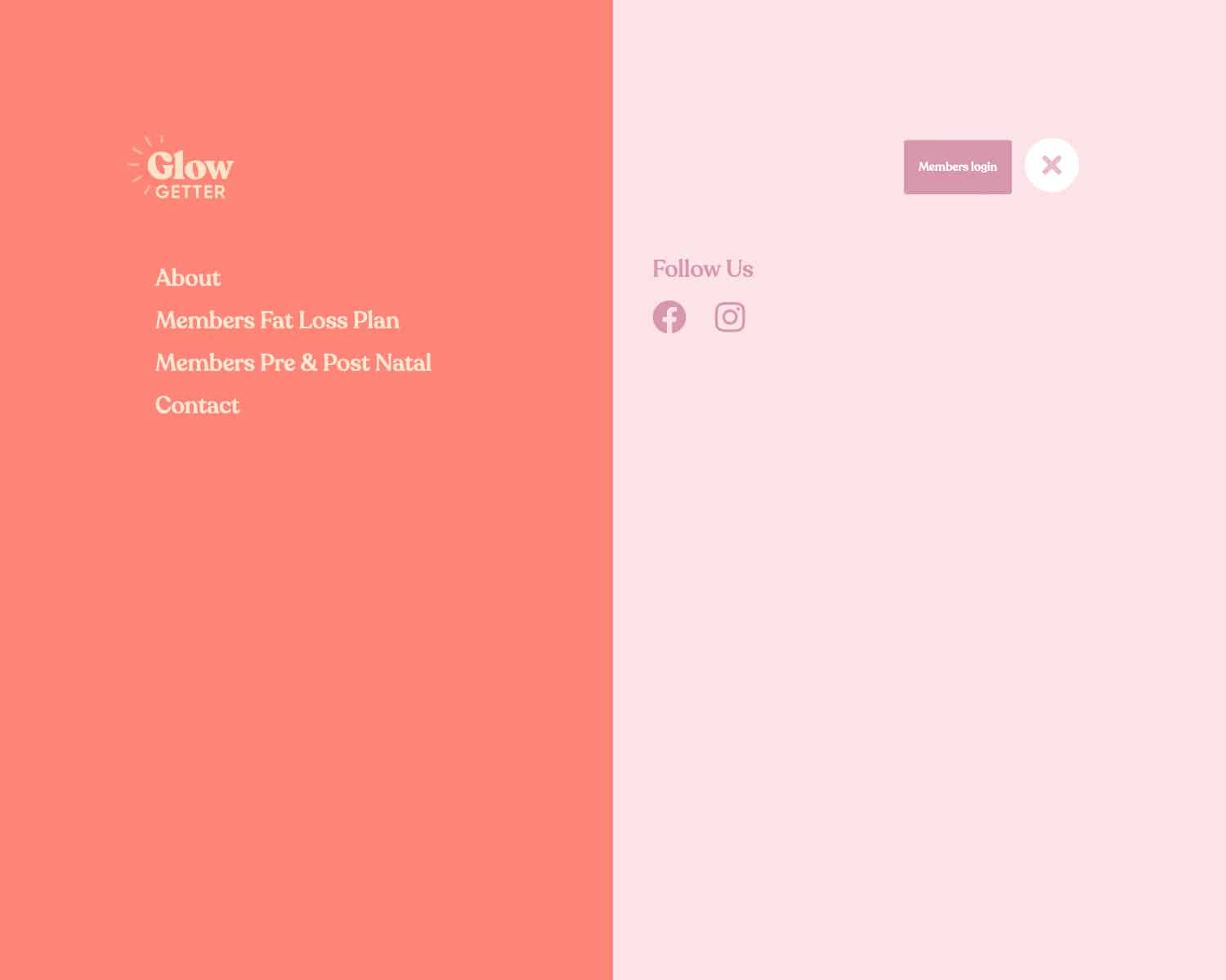 fullscreen menu for website design