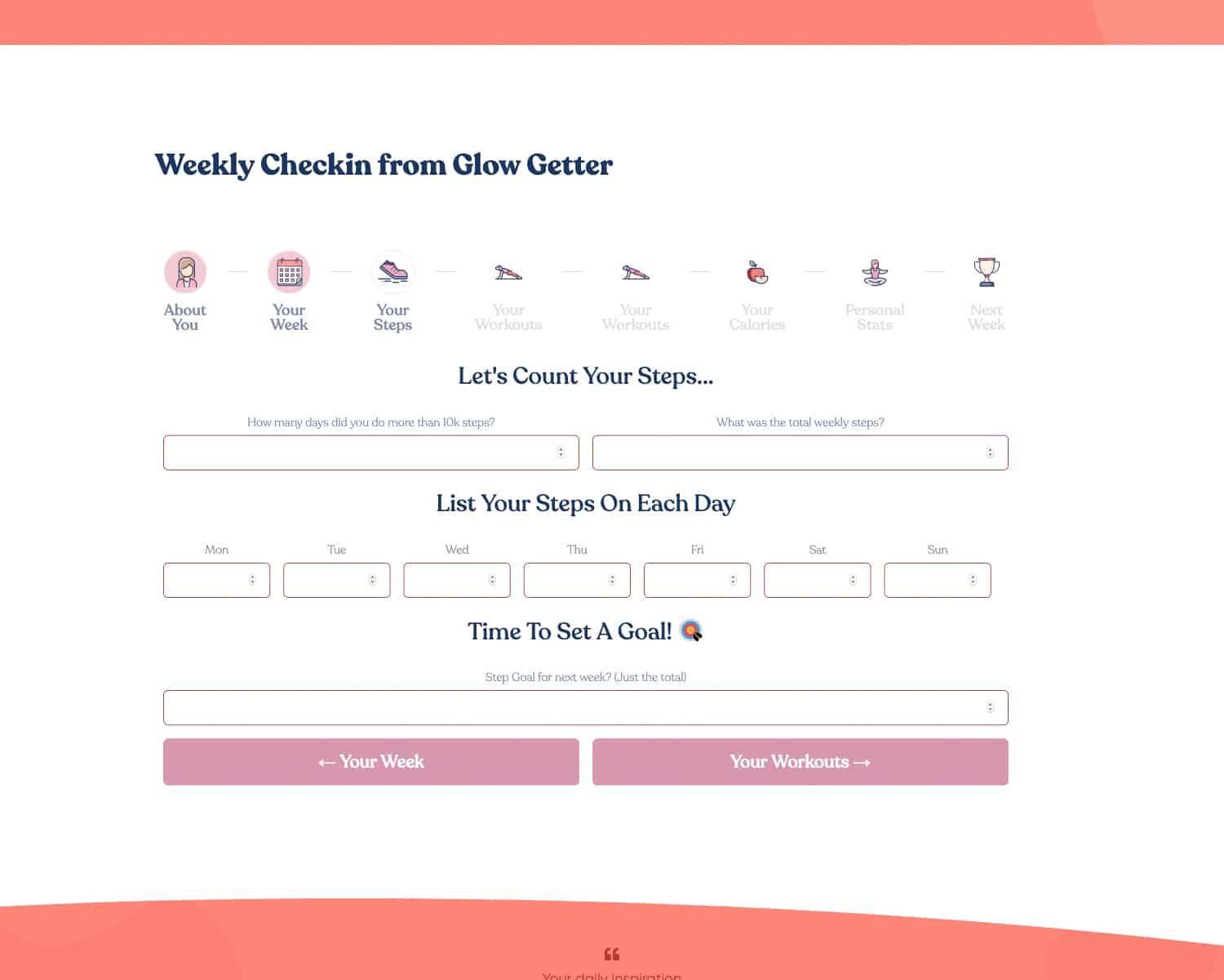 design of online form for coaching website