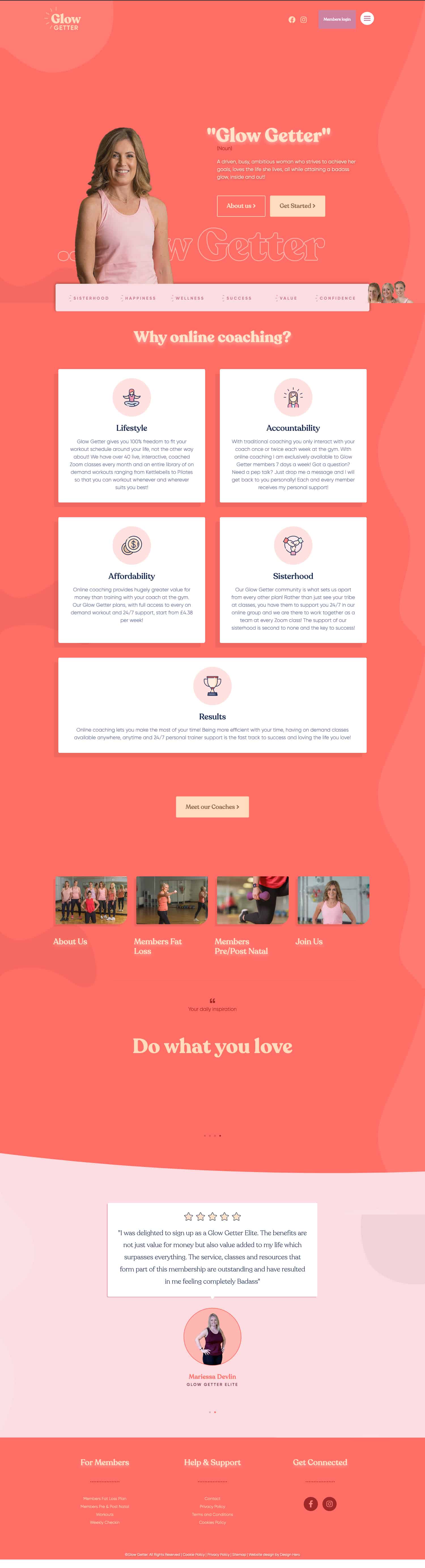 membership website design for Greenock Coaching business