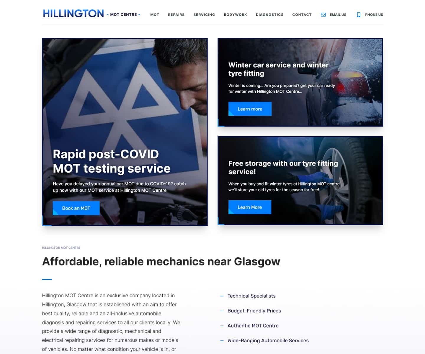 mechanics website design