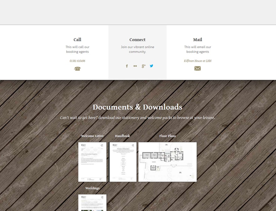 downloads management for hotel website design