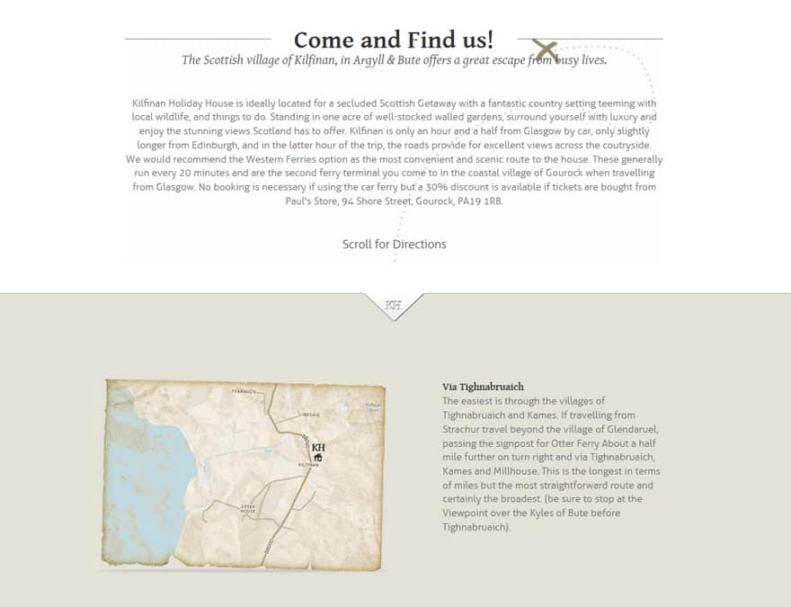 Directions for hotel website design