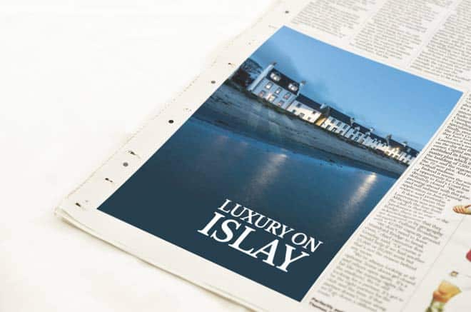 newspaper advert for Luxury on Islay