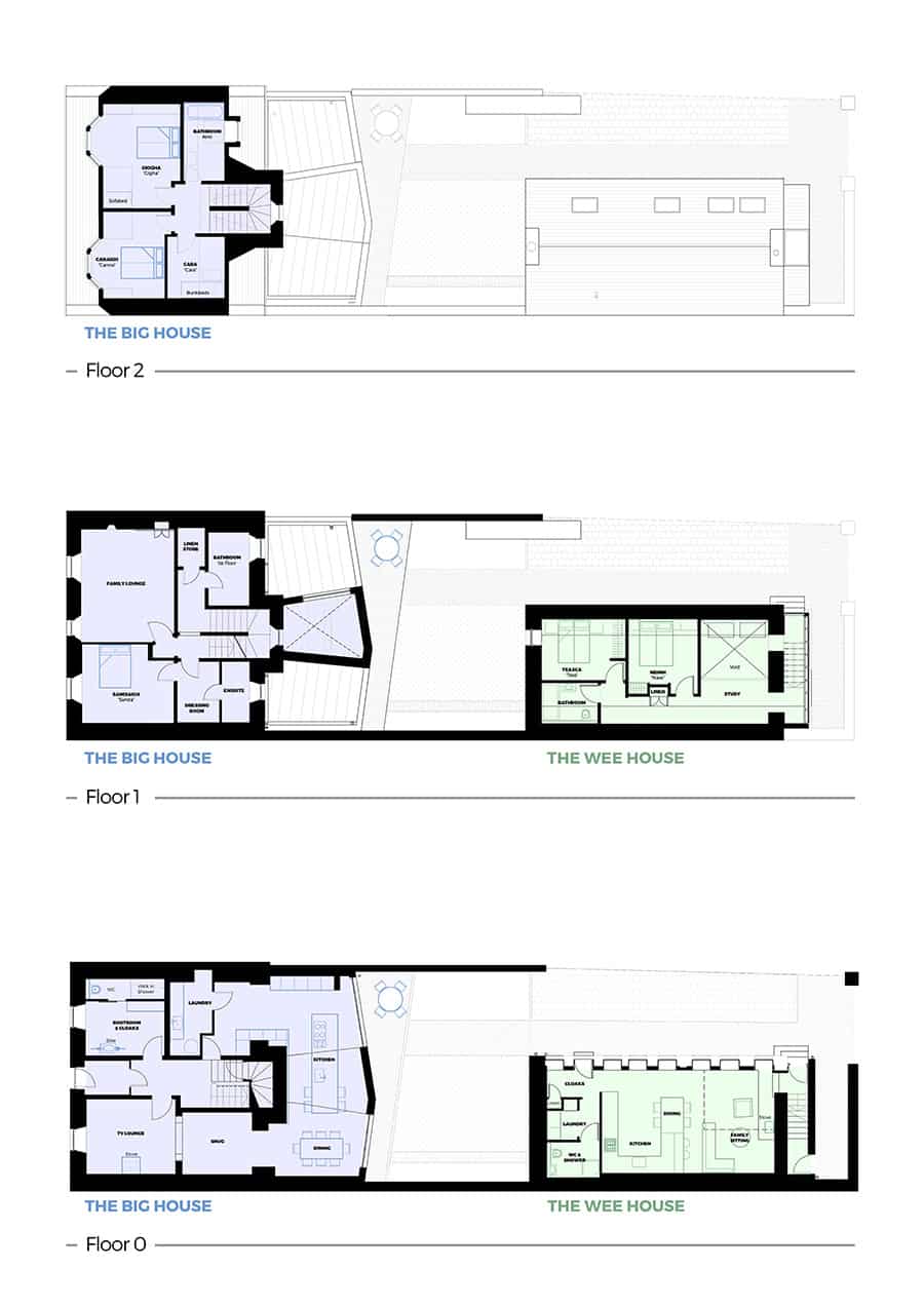 custom illustration of floorplans for holiday house