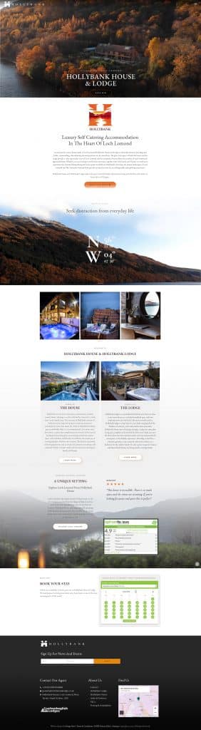 design of booking website for self catering accommodation and holiday cottages
