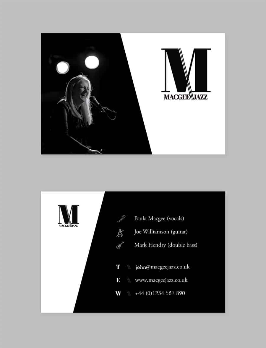 design of business cards for musician