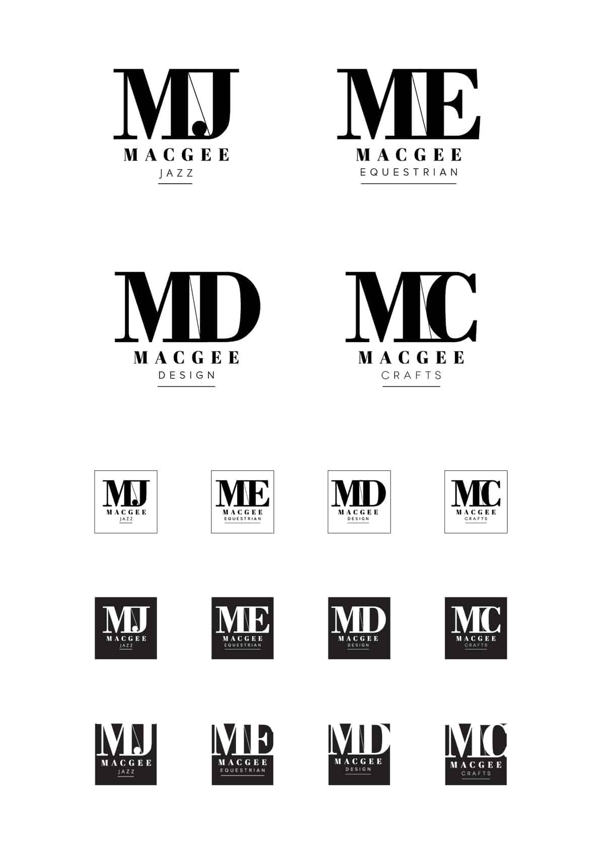 logo concepts for Macgee Jazz Brand